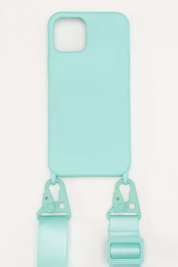 Luigi Strap Back Cover Silicone with Strap Turquoise (IPHONE 12, IPHONE 12PRO)