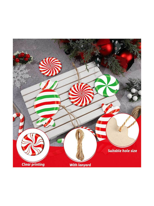 Σχήμα Ζαχαρωτών Christmas Wooden Set Ornaments Multicolour 33pcs