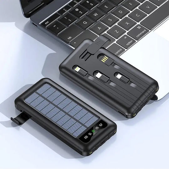 KJ495 Ηλιακό Power Bank 10000mAh Μαύρο