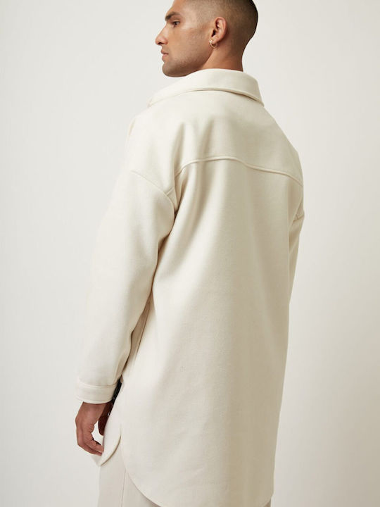 Μακρυμάνικo Overshirt Λευκό