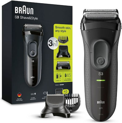 Braun Series 3 3000 BT 835265 Ξυριστική Μηχανή Προσώπου Επαναφορτιζόμενη