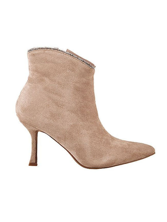 Elenross Wildleder Damen Knöchelstiefel Beige