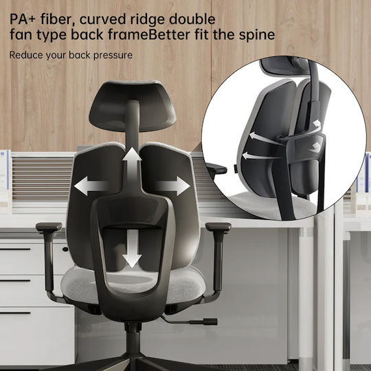 Eureka Ergonomic Офис стол с Бели Подлакътници