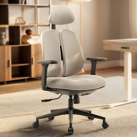 Eureka Ergonomic Офис стол с Бели Подлакътници