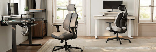 Eureka Ergonomic Офис стол с Бели Подлакътници