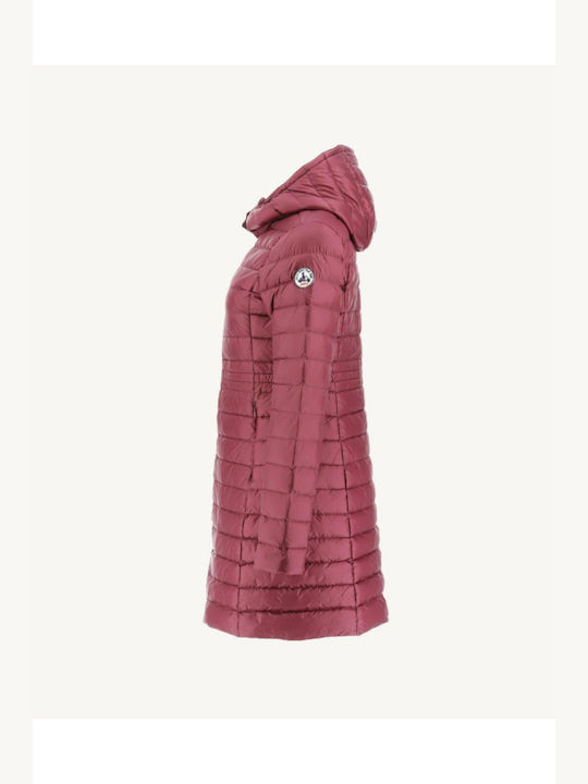 Just Over The Top Women's Long Puffer Jacket for Winter with Hood Purple