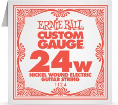 Ernie Ball Einzelne Nickel gewickelt Saiten 6Stück für E-Gitarre Custom Gauge .024"