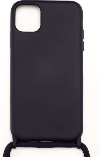 Luigi Back Cover Σιλικόνης με Λουράκι Navy Μπλε (IPHONE 11PROMAX)