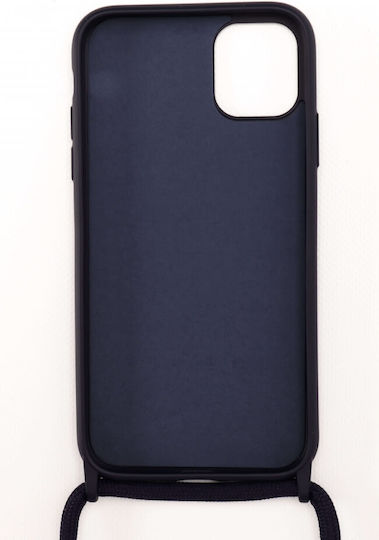Luigi Back Cover Σιλικόνης με Λουράκι Navy Μπλε (IPHONE 11PROMAX)