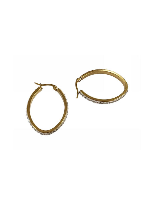 Tatu Moyo Earrings Hoops made of Steel Gold Plated