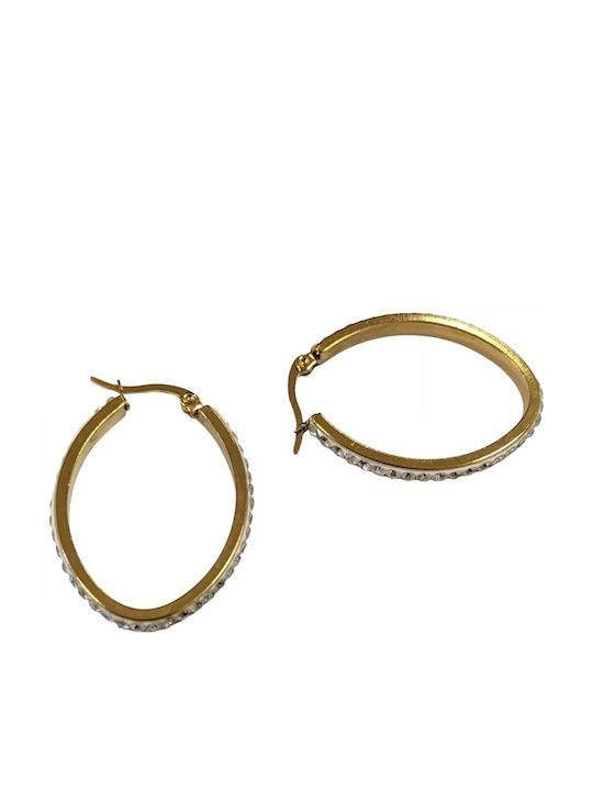 Tatu Moyo Earrings Hoops made of Steel Gold Plated Tatu Moyo Earrings Hoops made of Steel Gold Plated