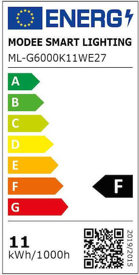 Modee Lighting LED Bulb 11W 112mm for Socket E27 and Shape A60 Cool White 1055lm