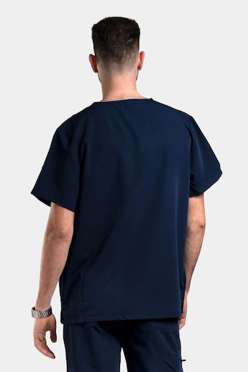 Dr. Scrub Men's Navy Blue Medical Blouse