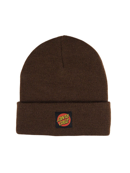 Santa Cruz Classic Label Beanie Unisex Σκούφος Πλεκτός σε Καφέ χρώμα