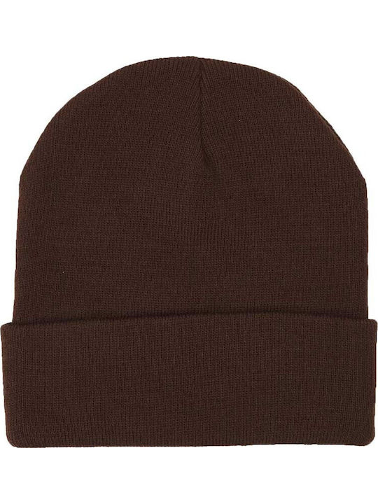Classic Label Beanie Unisex Beanie Knitted in Brown color