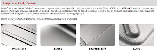 Pyramis Sparta 100130901 Drop-In Spüle Inox Satiniert B86xT50cm Silber