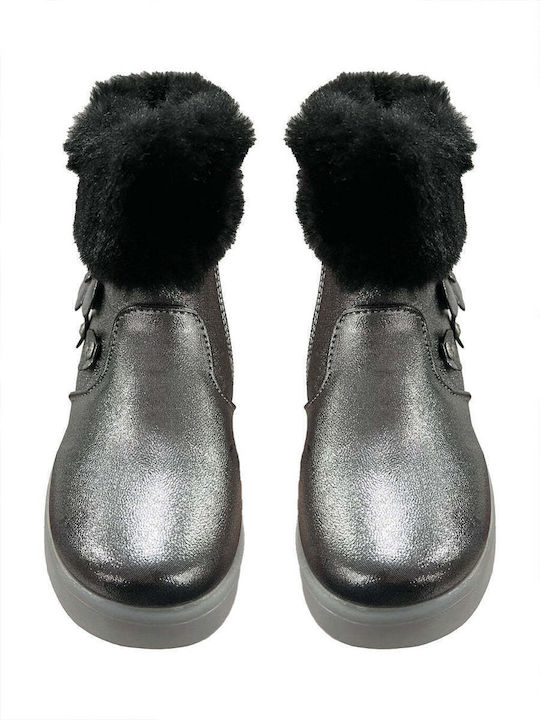 Kids Boots with Zipper & Lights Black