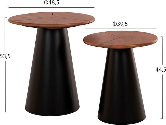 Beistelltisch Sunni 2Stück B48.5xT48.5cm Black Beistelltisch Sunni 2Stück B48.5xT48.5cm Black