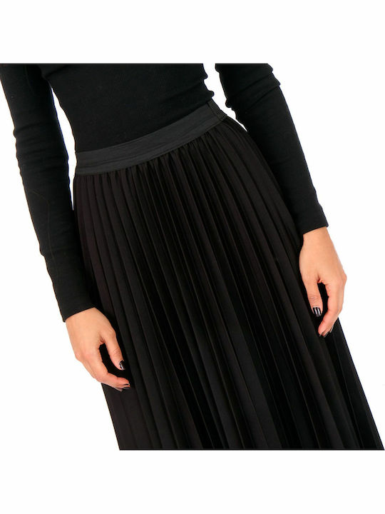 Plissiert Maxi Rock Schwarz