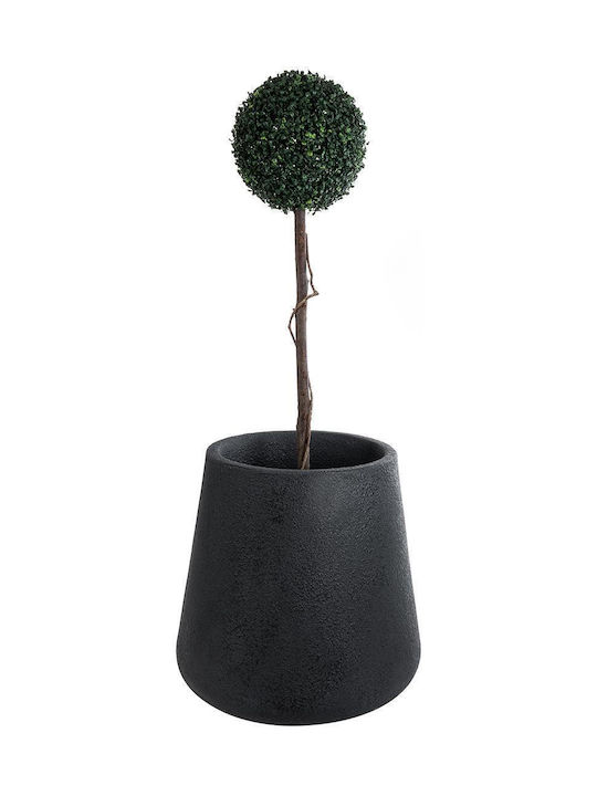 GloboStar Artificial Garden Soho Саксия Полиестер Черен Със стойка 65x65x60εκ.