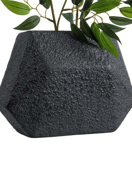 GloboStar Greenwich Planter Polyester Black with Stand 24x14x20cm.