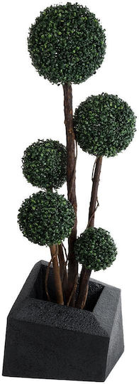 GloboStar Artificial Garden Camden Planter Polyester Black with Stand 49x49x44cm.