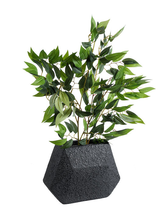 GloboStar Greenwich Planter Polyester Black with Stand 24x14x20cm.