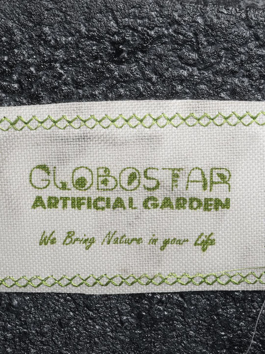 GloboStar Artificial Garden Camden Übertopf Polyester Schwarz mit Gestell 49x49x44εκ.