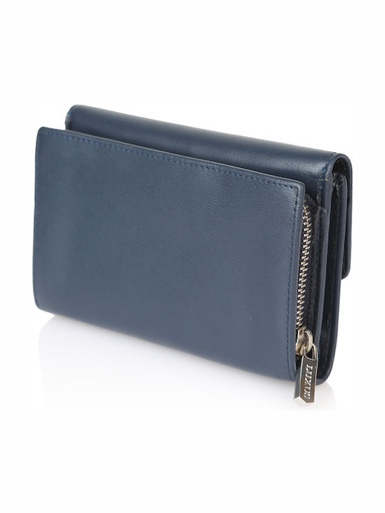 Μικρό Δερμάτινο Γυναικείο Πορτοφόλι με RFID Navy Μπλε
