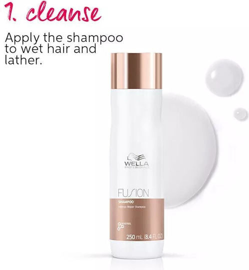 Wella Professionals Fusion Intense Repair Shampoos Reconstruction/Nourishment & Smoothing for Damaged Hair 250ml