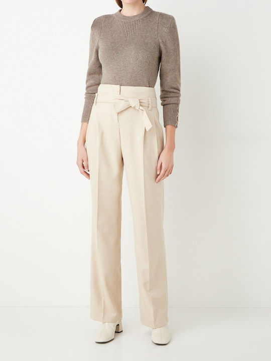 Ba&Sh Damen Stoff Hose Beige