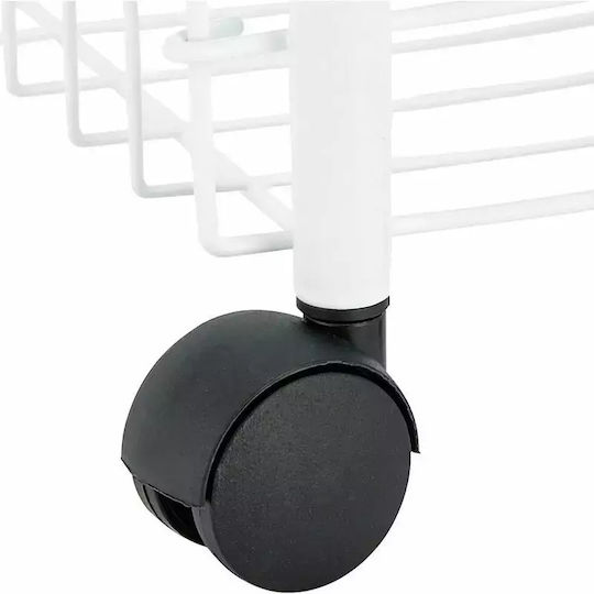 Metaltex Fino Τρόλεϊ Κουζίνας Μεταλλικό 4 Θέσεων Λευκό 58x16x95cm