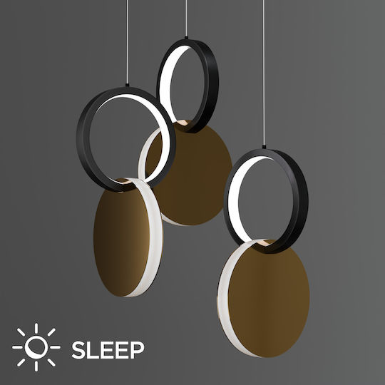 Alphab2b Symmetric 1e Κρεμαστό Φωτιστικό Μαύρο LED με Φυσικό Λευκό Φως 25x120x120εκ.