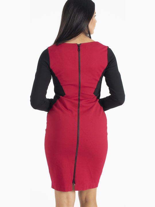 Mini Abendkleid Schwarz/Rot
