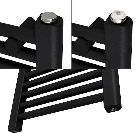LuxeBath Sahara Towel Rail Bathroom 500x800 Black