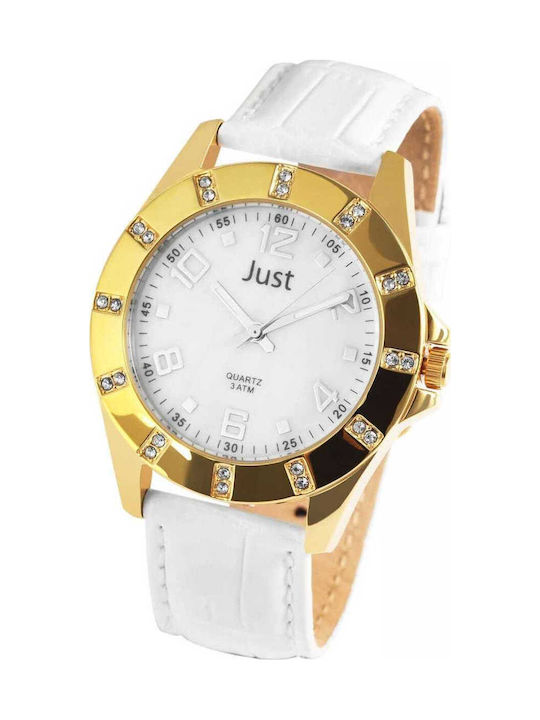 Just Watch Women's Watch with White Leather Strap