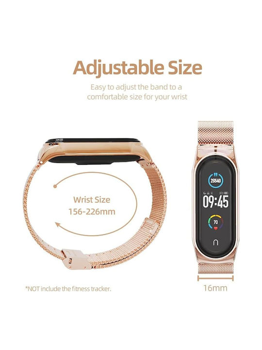 Revomag Curea Oțel inoxidabil Rose Gold (Smart Band 8 / Smart Band 9 / Smart Band 10)