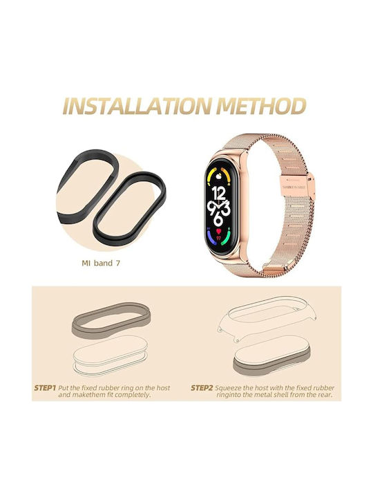 Revomag Curea Oțel inoxidabil Rose Gold (Smart Band 8 / Smart Band 9 / Smart Band 10)