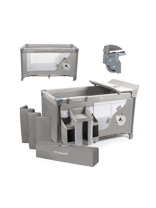 Kidwell Laufstall 2 Ebenen mit Matratze Gray 125x69cm