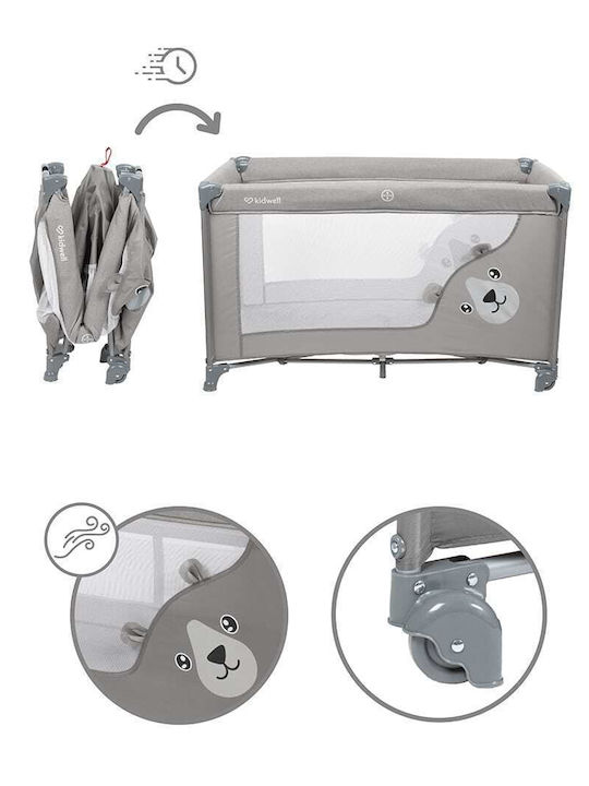 Kidwell Laufstall 2 Ebenen mit Matratze Gray 125x69cm