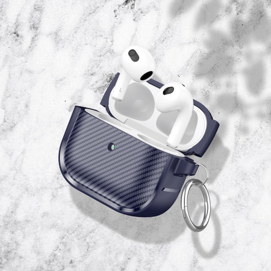 Sonique Silicone Case with Keychain Navy Blue for Apple AirPods 3