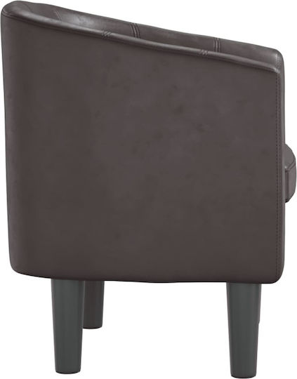 Barrel Armchair from Leatherette Coffee 70x56x68cm