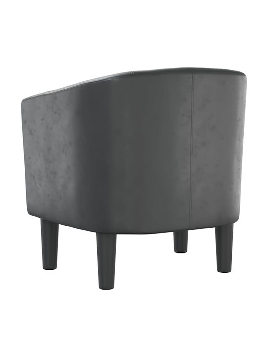 Μπάρελ Πολυθρόνα από Δερματίνη Γκρι 70x56x68cm