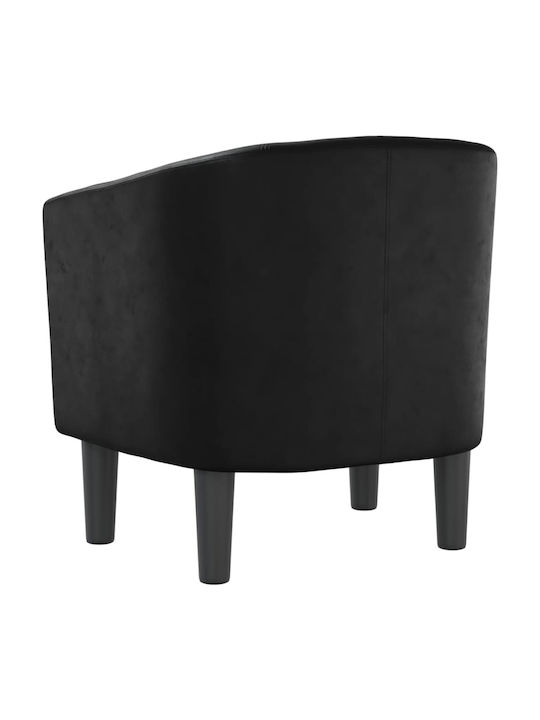 Barrel Armchair from Leatherette Black 70x56x68cm