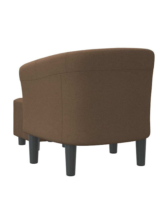 Μπάρελ Πολυθρόνα με Υποπόδιο Καφέ 70x56x68cm