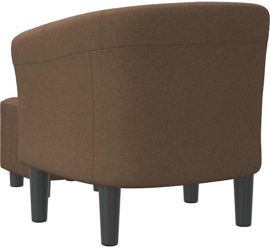 Barrel Sessel mit Fußhocker Coffee 70x56x68cm
