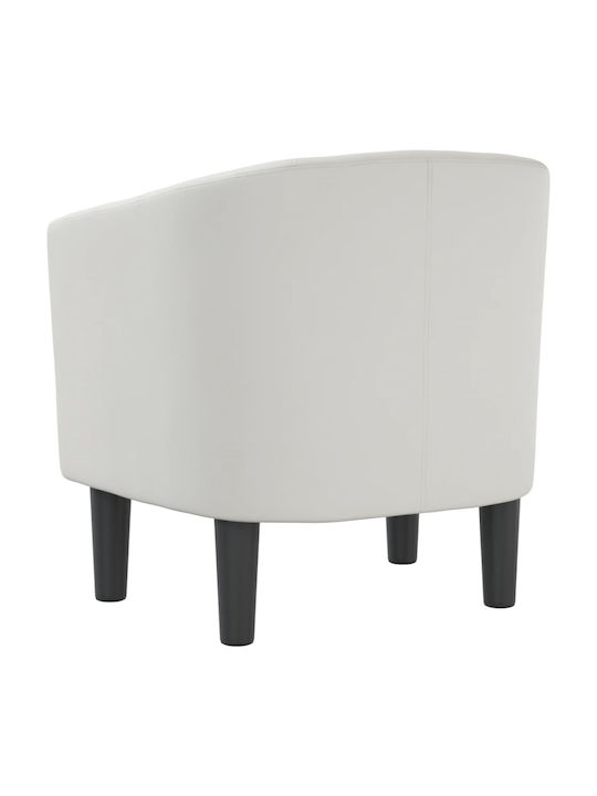 Μπάρελ Πολυθρόνα από Δερματίνη Λευκή 70x56x68cm