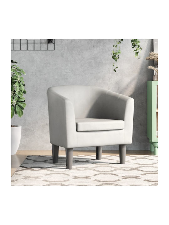 Μπάρελ Πολυθρόνα από Δερματίνη Λευκή 70x56x68cm