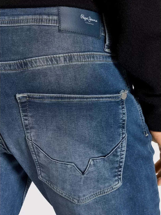 Men's Regular Fit Elastic Straight Blue Jeans Pants