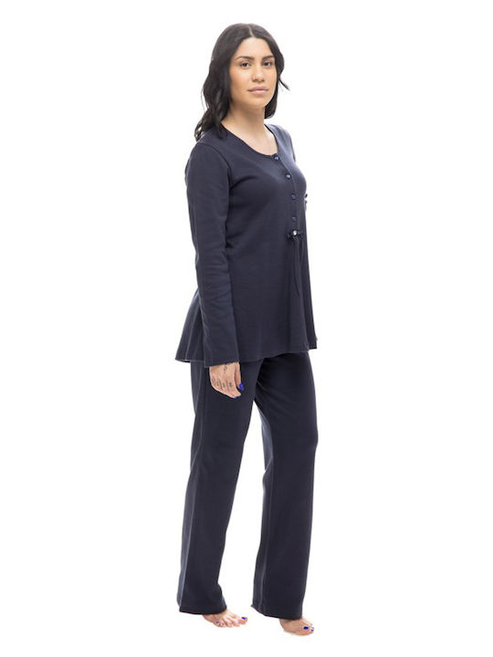 Koyote Winter Women's Pyjama Set Cotton Navy Blue